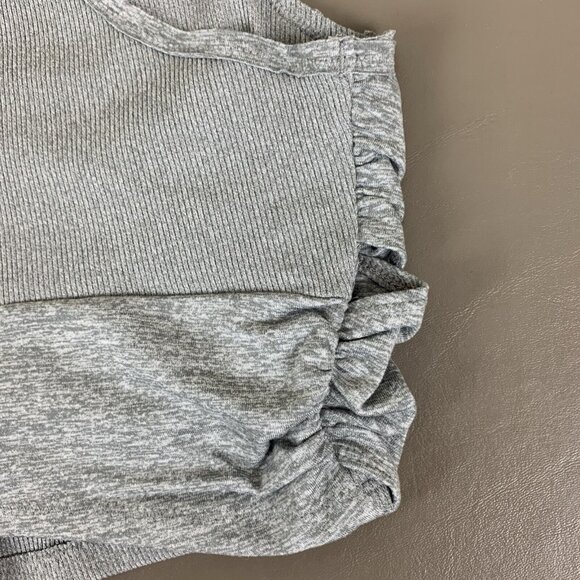 Free People Movement Womens M Cropped Tank Top Gray Cross Front Bralette Bra - Picture 9 of 16